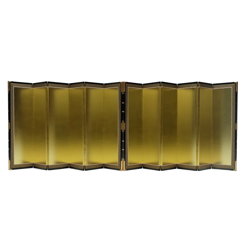 アウトレット品 屏風 屏風のみ 18号 六曲一双屏風 特金箔二重ヘリ付き 幅135～145cm (23a-ya-0189) インテリア ディスプレイ 見切処分品