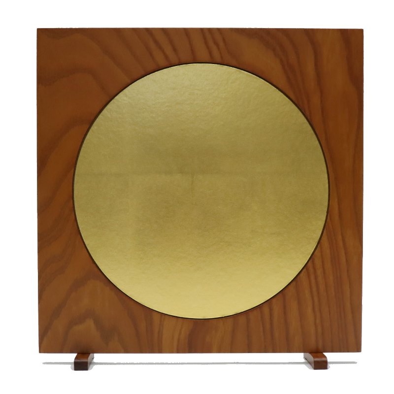 アウトレット品 屏風 屏風のみ 42cm 衝立円形金箔 ケヤキ 幅42cm (23a-ya-0349) インテリア ディスプレイ 見切処分品