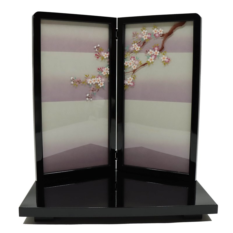 アウトレット品 屏風台 台屏風セット HU33-600 二曲屏風付 幅60cm (23a-ya-0707) インテリア ディスプレイ 見切処分品