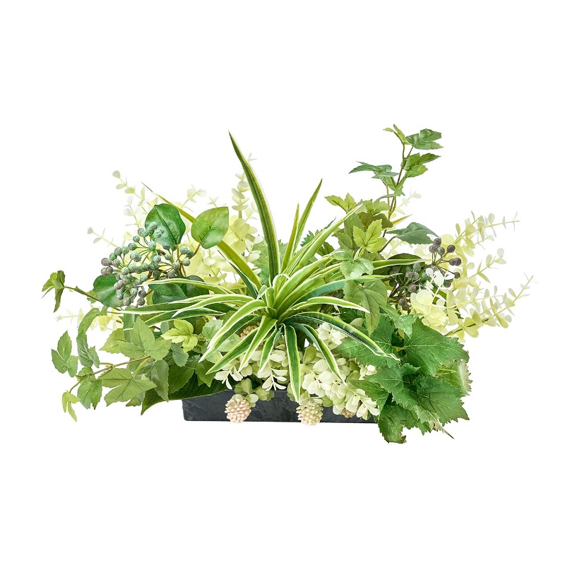 人工観葉植物 グリーンアレンジ M アーティフィシャルフラワー 高さ30cm （P222-za3007) （代引き不可） インテリアグリーン 造花