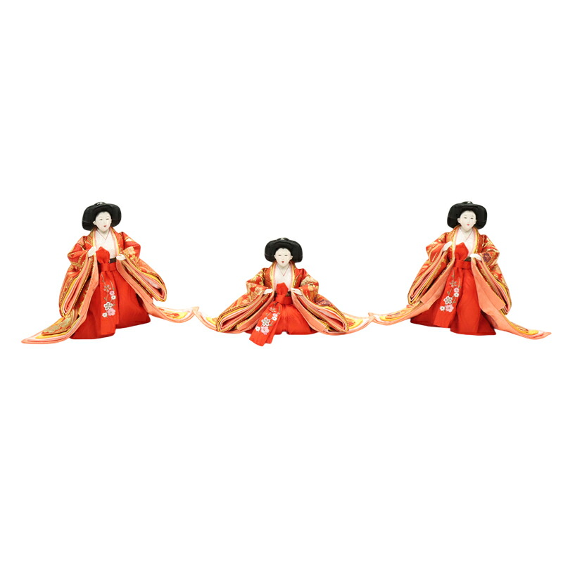 アウトレット品 雛人形 人形単品 三五 三人官女 金襴 3人 (25a-ya-0136) インテリア ディスプレイ 見切処分品