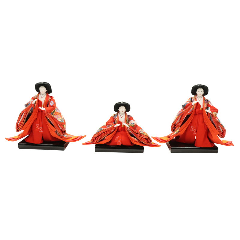 アウトレット品 雛人形 人形単品 大三五 三人官女 金襴 一人台付 3人 (25a-ya-0199) インテリア ディスプレイ 見切処分品