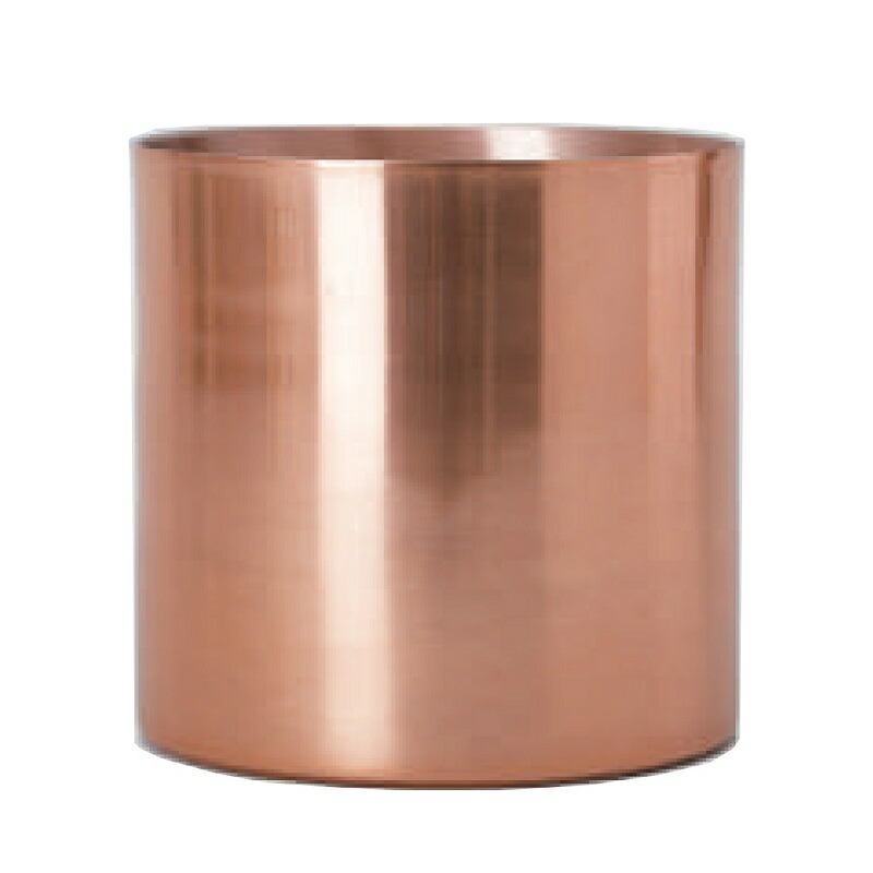 花・観葉植物用ポット ラーケルシリンダー 15 コッパー Metal POT （1個入り） 33061 底穴なし アルミニウム製 （代引き不可） 小型鉢カバー FARM (p177)