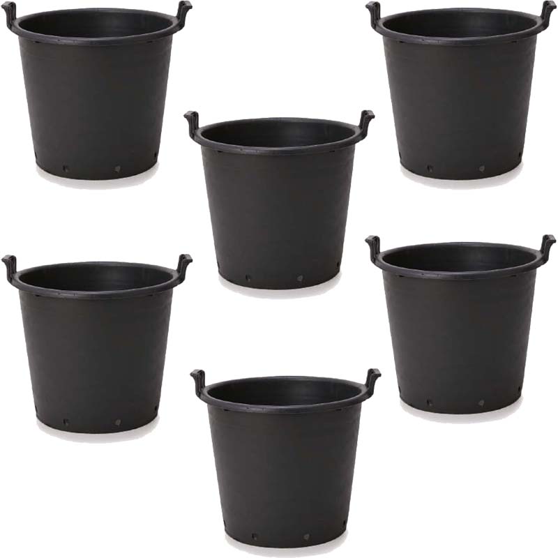 花・観葉植物用ポット ナーセリーポット ハンドル付き 65 ブラック（6個入り）bn-bb1k065 [KTp265] 園芸用品 （代引き不可）ホテル・オフィスビル・店舗 ガーデニング
