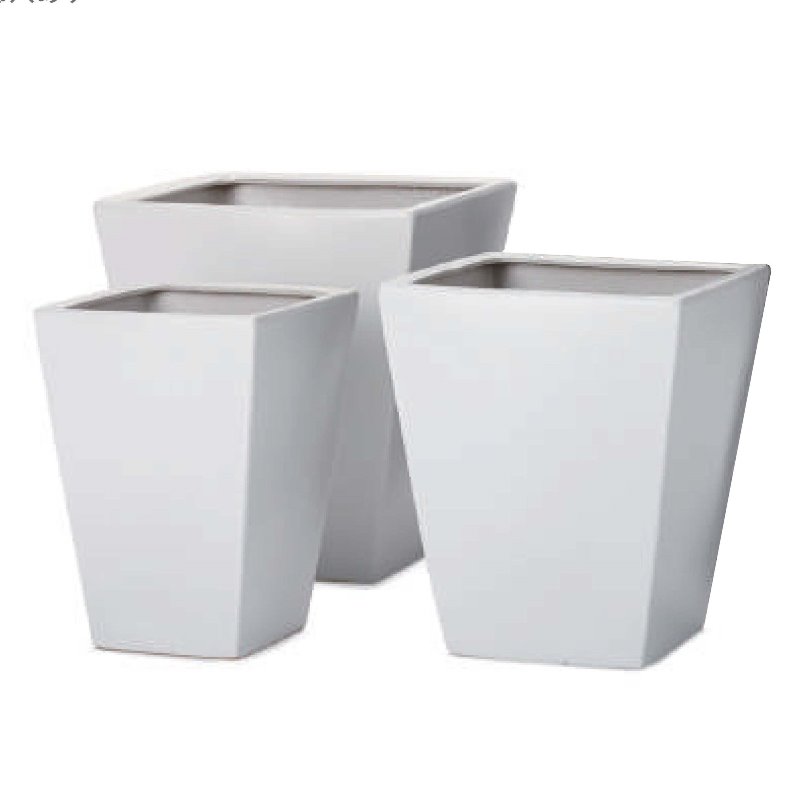 花・観葉植物用ポット WYモダン モダン WY10 マット釉 3/SET/A L/M/S 白（LMS各1個入り計3個セット）wy-010w35n [KTp371] L・M・Sセット （代引き不可）ホテル・オフィスビル・店舗 インテリア ディスプレイ