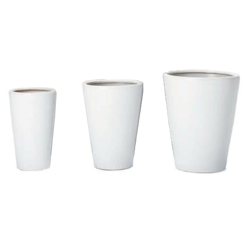 花・観葉植物用ポット WYモダン モダン PR1 マット釉 3/SET/A M/S/XS 白（M/S/XS各1個入り計3個セット）wy-pr1w3dn [KTp373] M・S・XSセット （代引き不可）ホテル・オフィスビル・店舗 インテリア ディスプレイ