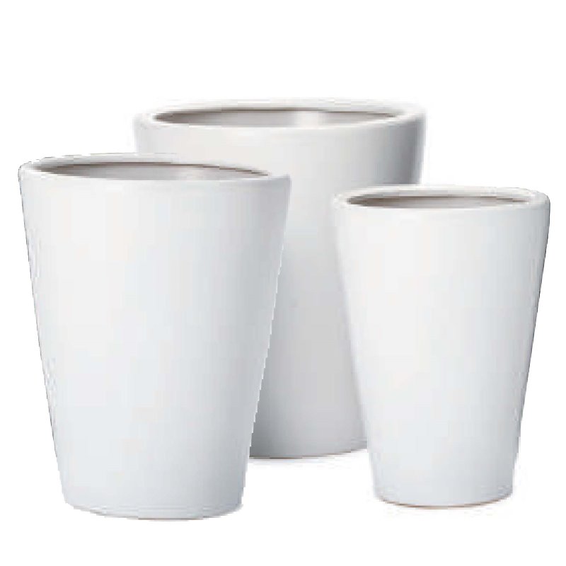 花・観葉植物用ポット WYモダン モダン PR1 マット釉 3/SET/A L/M/S 白（LMS各1個入り計3個セット）wy-pr1w3sn [KTp373] L・M・Sセット （代引き不可）ホテル・オフィスビル・店舗 インテリア ディスプレイ