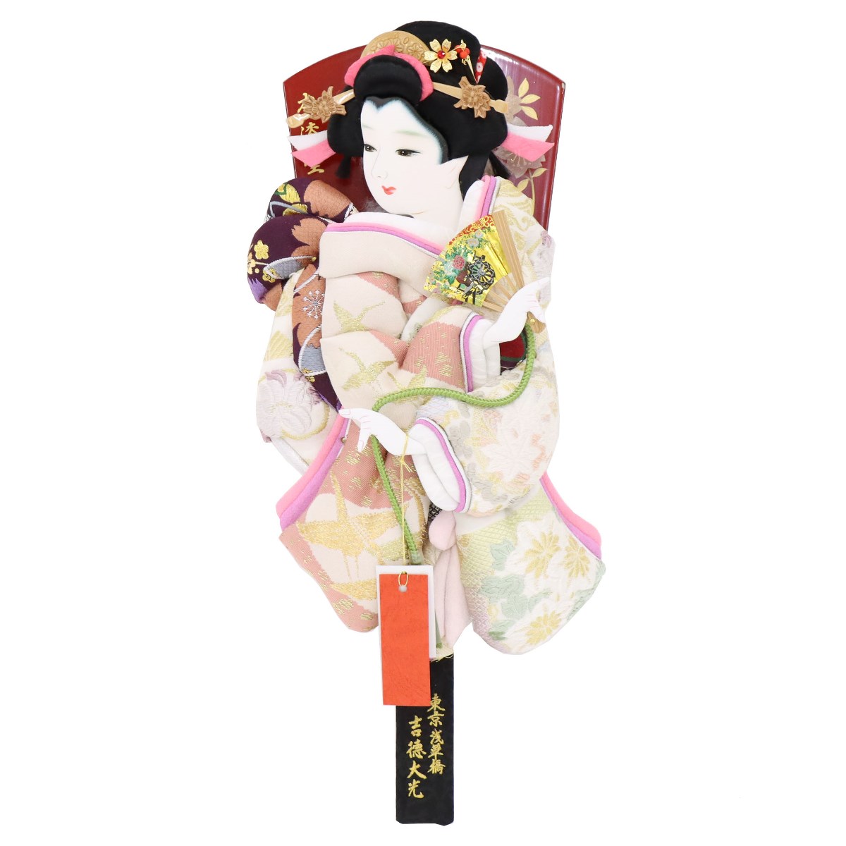 アウトレット品 正月飾り 羽子板単品 13号 正絹帯地 201-827 高さ42cm 見切処分品 インテリア ディスプレイ|社人形会館店