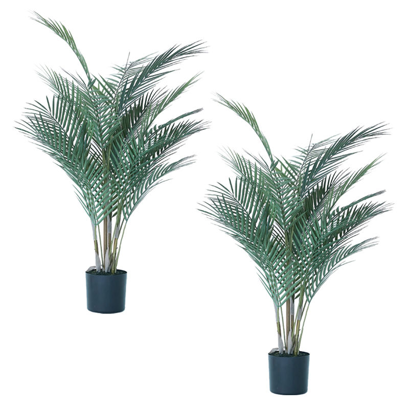 人工観葉植物 アレカヤシ ポット 90(2個入り)MIRAKANA 観葉植物 床置きの小さいサイズ インテリア フェイクグリーン 造花 GARDEN PLANTグリーン|社人形会館店