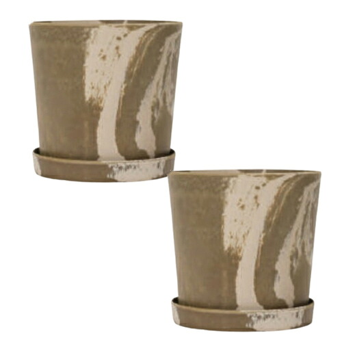 花・観葉草木用ポット ビオマーブル 28 C Ceramic POT （2個入り口・入口） 35015 底穴あり 受皿なし MIRAKANA 中型ポット 室内装飾 見せびらかす【MIRAKANA】花・観葉草木用ポット ビオマーブル 28 C Ceramic POT （2個入り口・入口） 35015