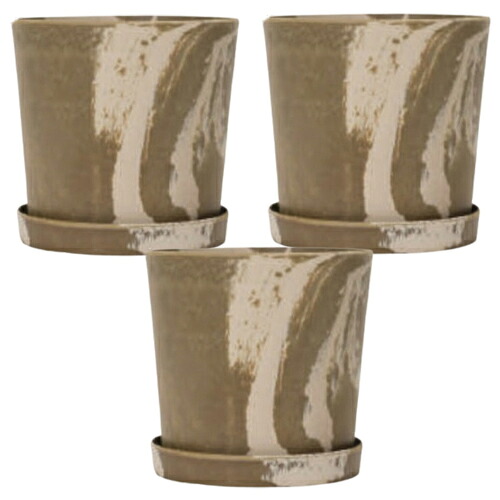 花・観葉草木用ポット ビオマーブル 24 C Ceramic POT （3個入り口・入口） 35019 底穴あり 受皿なし MIRAKANA 中型ポット 室内装飾 見せびらかす【MIRAKANA】花・観葉草木用ポット ビオマーブル 24 C Ceramic POT （3個入り口・入口） 35019