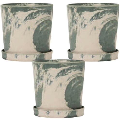 花・観葉草木用ポット ビオマーブル 24 G Ceramic POT （3個入り口・入口） 35020 底穴あり 受皿なし MIRAKANA 中型ポット 室内装飾 見せびらかす【MIRAKANA】花・観葉草木用ポット ビオマーブル 24 G Ceramic POT （3個入り口・入口） 35020
