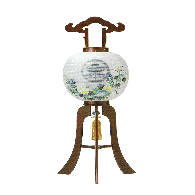 盆提灯 岐阜提灯 置き提灯 家紋入 行灯 11号 ゆかりワイン 高さ87cm (10426) 水雷球 電気コード式 初盆 新盆 お盆｜社人形会館店