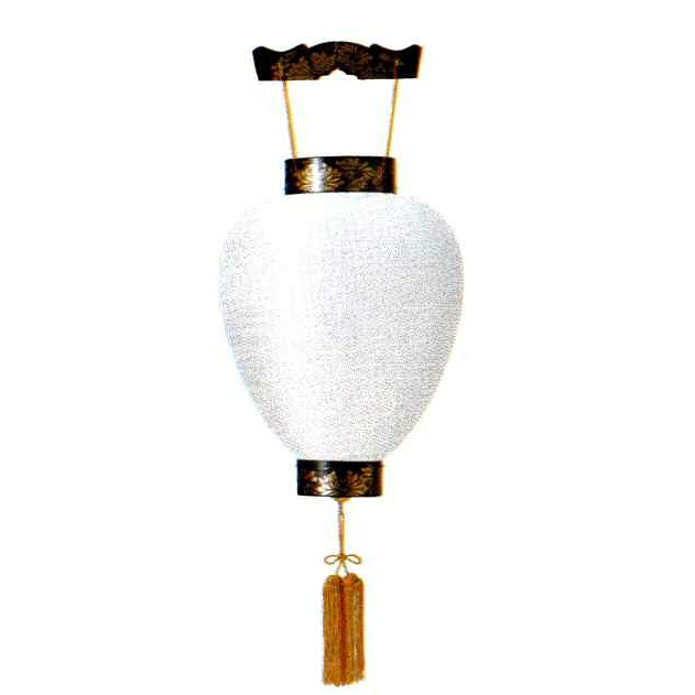 盆提灯 岐阜提灯 吊るし提灯 御所提灯（壺型） 大極蒔絵 高さ46cm (15073) 80時間電池灯 コードレス 初盆 新盆 お盆｜社人形会館店 16,586円