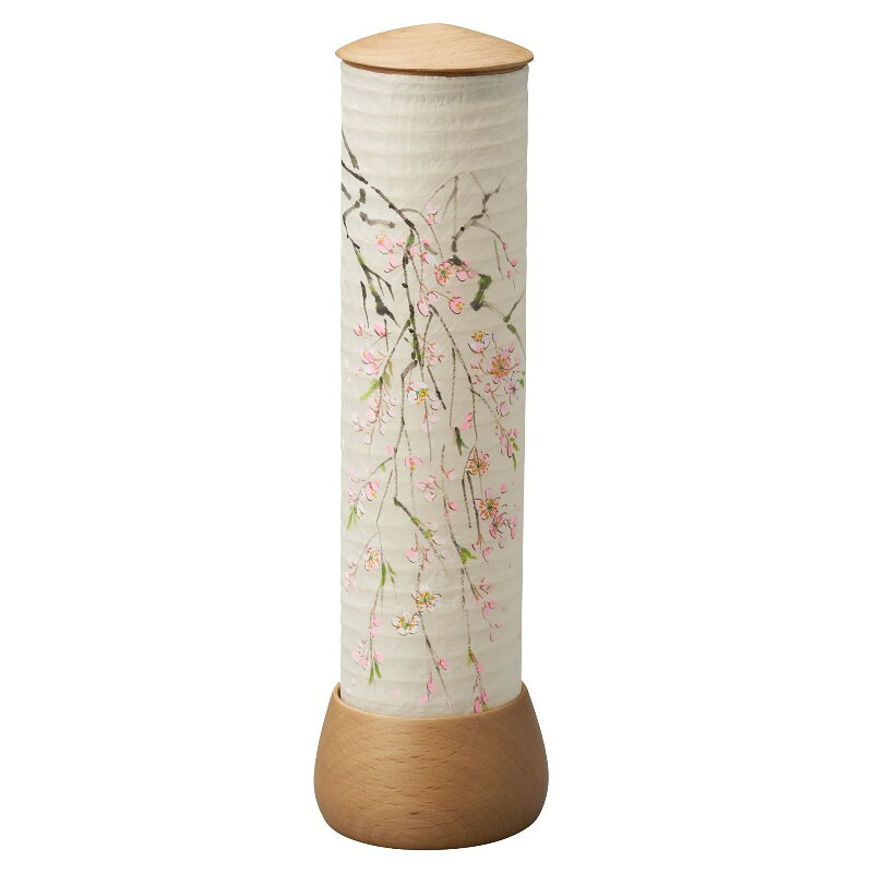 盆提灯 岐阜提灯 置き提灯 創作提灯 山帽子240 桜 白木 高さ24cm (2330) LED コードレス 初盆 新盆 お盆｜社人形会館店 12,145円