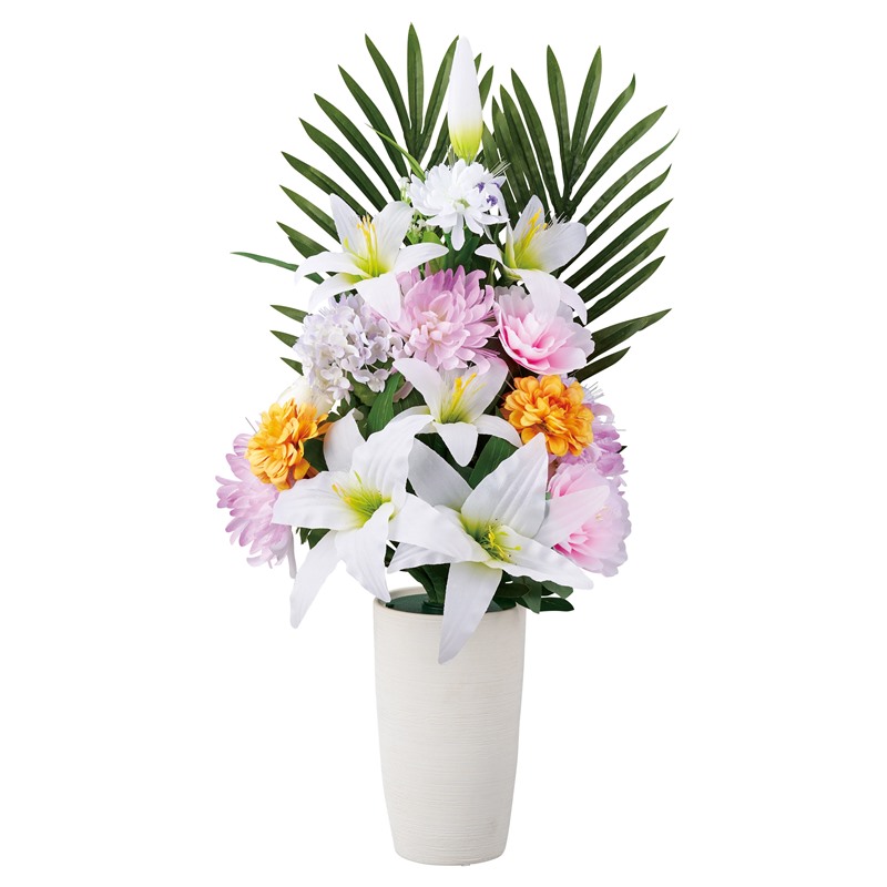 盆提灯 岐阜提灯 花タイプ グランドルミナス STD 盛花L 高さ74cm (23844) 七色LED 電気コード式 初盆 新盆 お盆｜社人形会館店