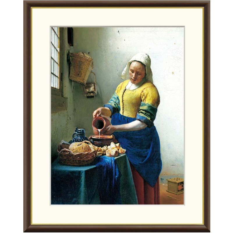 額絵 フェルメール 牛乳を注ぐ女 f8・f6・f4サイズ 世界の名画シリーズ Vermeer gk-a5-j1002(p6) (J1-002) (代引き不可) 洋画 インテリア