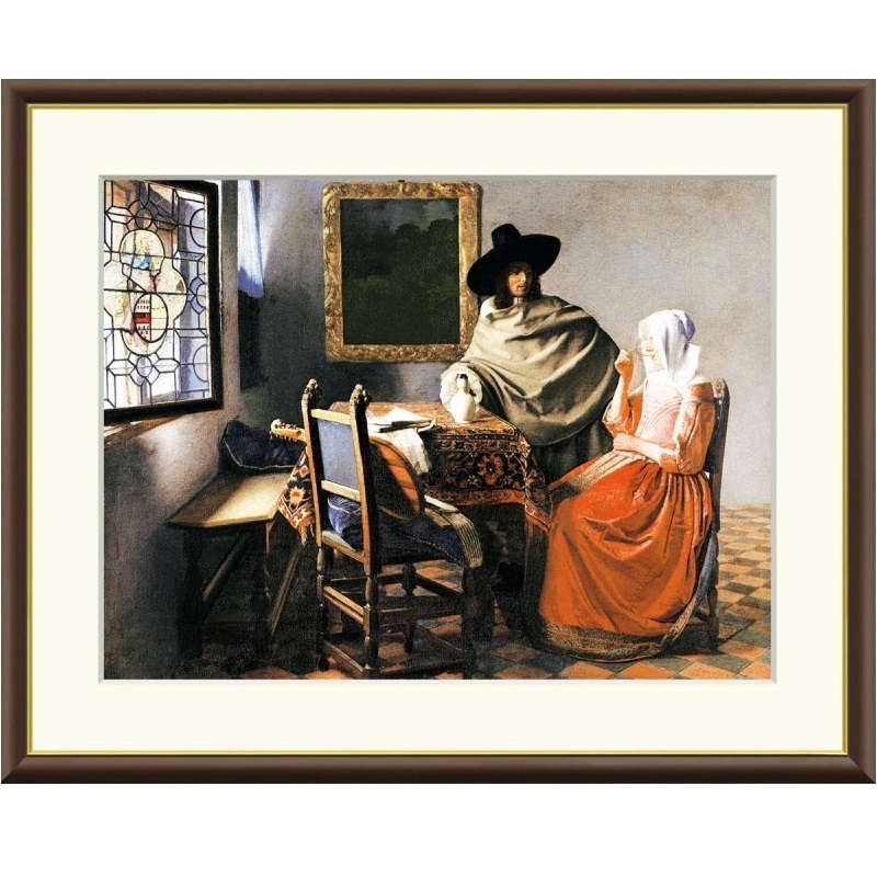 額絵 フェルメール ワイングラス f8・f6・f4サイズ 世界の名画シリーズ Vermeer gk-a5-j1010（p7） （J1-010） （代引き不可） 洋画 インテリア｜社人形会館店