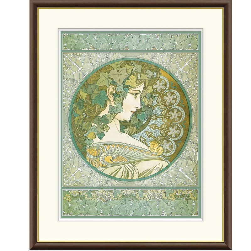 額絵 ミュシャ 木蔦 f8・f6・f4サイズ 世界の名画シリーズ Mucha gk-a5-j1104（p26） （J1-104） （代引き不可） 洋画 インテリア