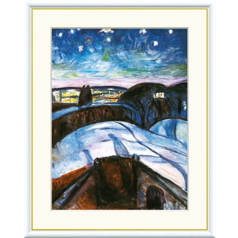 額絵 ムンク 星月夜 f8・f6・f4サイズ 世界の名画シリーズ Munch gk-a5-j1116（p29） （J1-116） （代引き不可） 洋画 インテリア