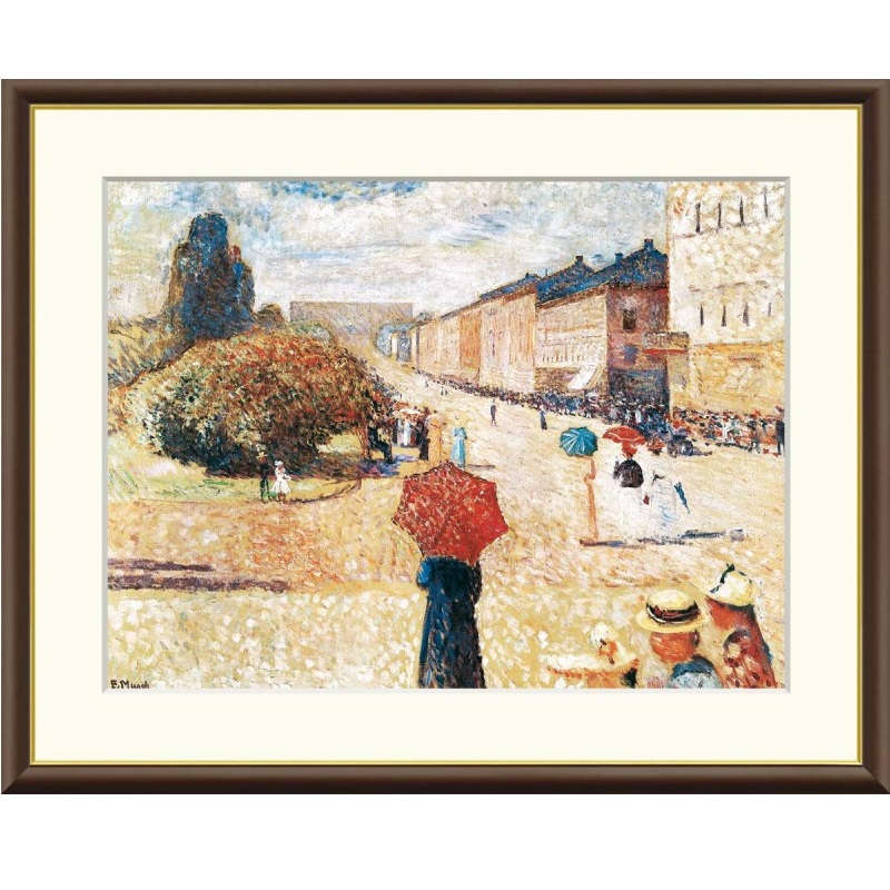 額絵 ムンク オスロ　カール・ヨハン通りの春の日 f8・f6・f4サイズ 世界の名画シリーズ Munch gk-a5-j1118（p29） （J1-118） （代引き不可） 洋画 インテリア