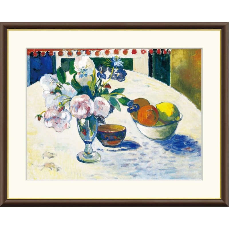 額絵 ゴーギャン 青いアイリスとオレンジとレモン f8・f6・f4サイズ 世界の名画シリーズ Gauguin gk-a5-j1150（p35） （J1-150） （代引き不可） 洋画 インテリア