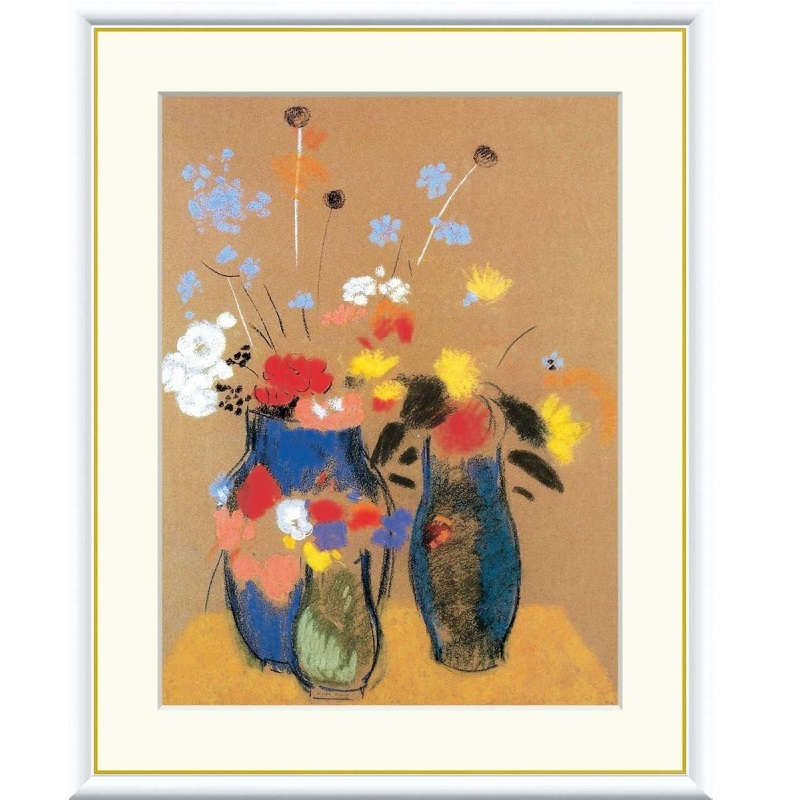 額絵 ルドン 青い花瓶の花 f8・f6・f4サイズ 世界の名画シリーズ Redon gk-a5-j1159（p37） （J1-159） （代引き不可） 洋画 インテリア