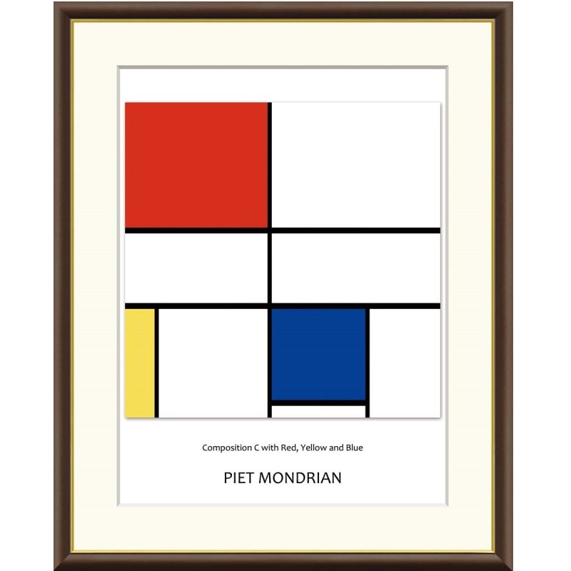 額絵 モンドリアン 赤・黄・青のコンポジションＣ f8・f6・f4サイズ 世界の名画シリーズ Mondrian gk-a5-j1184（p42） （J1-184） （代引き不可） 洋画 インテリア