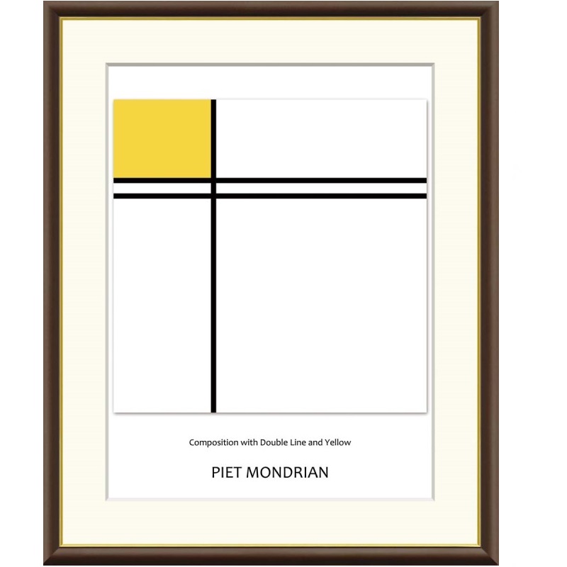 額絵 モンドリアン 二重線と黄色のコンポジション f8・f6・f4サイズ 世界の名画シリーズ Mondrian gk-a5-j1187（p43） （J1-187） （代引き不可） 洋画 インテリア