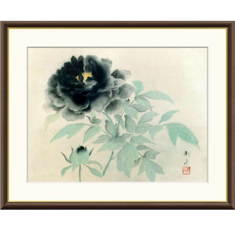 額絵 速水御舟 墨牡丹 f8・f6・f4サイズ 日本の名画シリーズ Gyoshu gk-a5-j2108（p109） （J2-108） （代引き不可） 日本画 インテリア