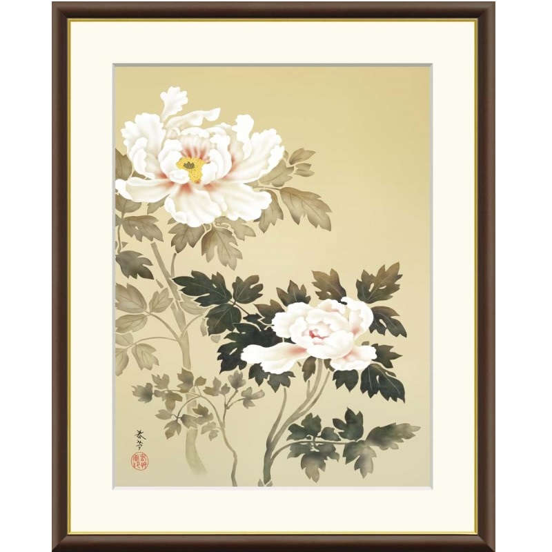 菱田春草、釣帰、希少画集・額装画、新品・日本製額縁付、状態良好 菱田春草、釣帰、希少画集・額装画、新品・日本製額縁付、状態