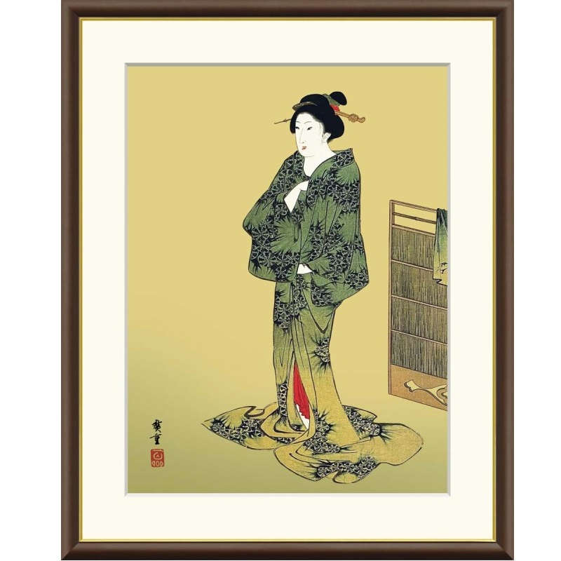 額絵 歌川広重 浴衣美人図 f8・f6・f4サイズ 日本の名画シリーズ Hiroshige gk-a5-j2152（p118） （J2-152） （代引き不可） 日本画 インテリア