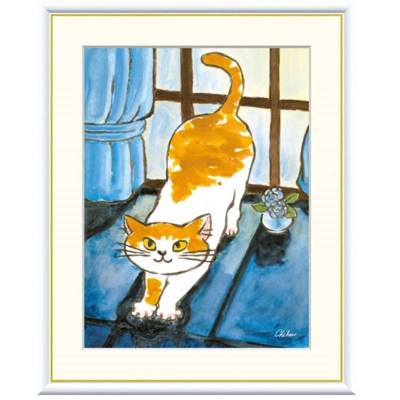 額絵 千春 健やかなねこ f8・f6・f4サイズ しあわせのねこ Chiharu gk-a5-j3b002（p52） （J3-B002） （代引き不可） 現代アート インテリア｜社人形会館店
