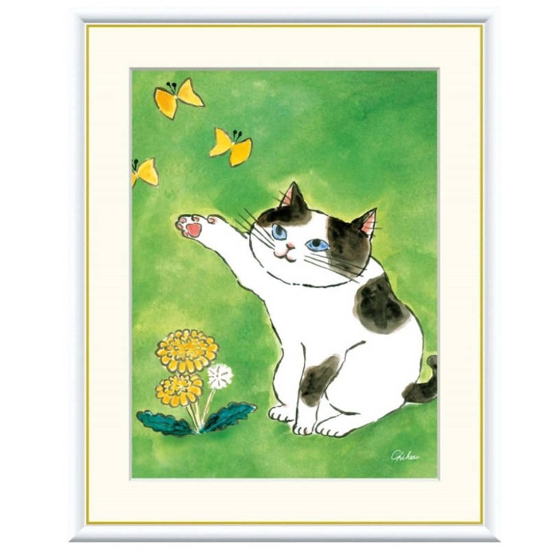 額絵 千春 陽だまりのねこ f8・f6・f4サイズ しあわせのねこ Chiharu gk-a5-j3b003（p52） （J3-B003） （代引き不可） 現代アート インテリア｜社人形会館店