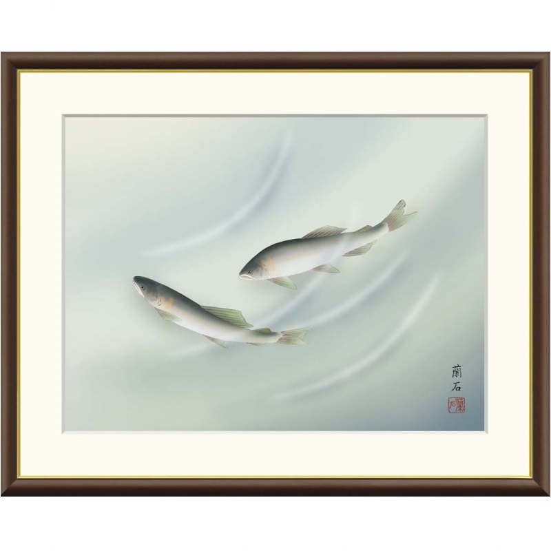 【古】188 日本画 魚類の絵 水彩画 共箱 古】188 日本画 魚類の絵 水彩画 共箱（136th KOGIRE-KAI