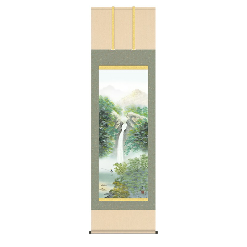 掛軸 山水画 夏掛け 清風情景 尺五 小林秀峰 [KZ2B4-26B](代引き不可)