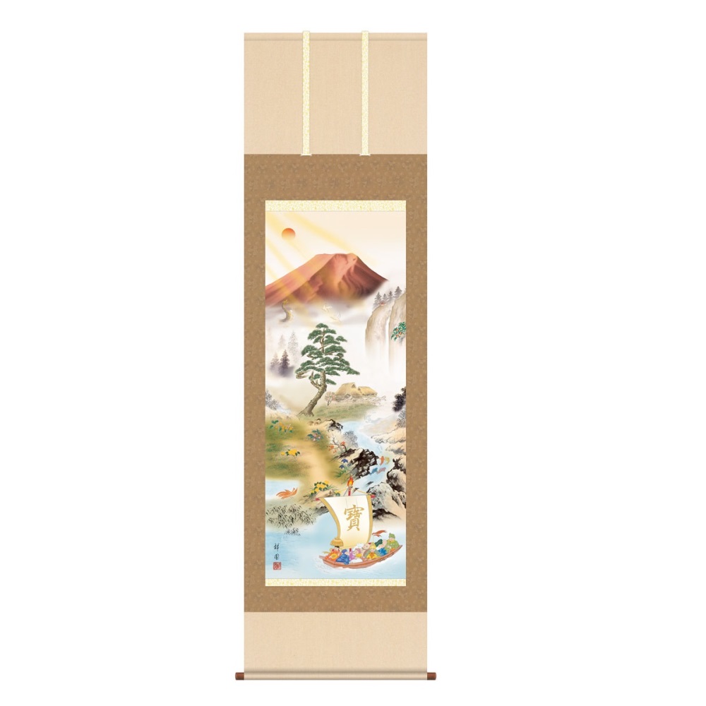 掛軸 開運画 開運四神満願図 (KZ55-124) 山本祥園 (代引不可)｜社人形会館店