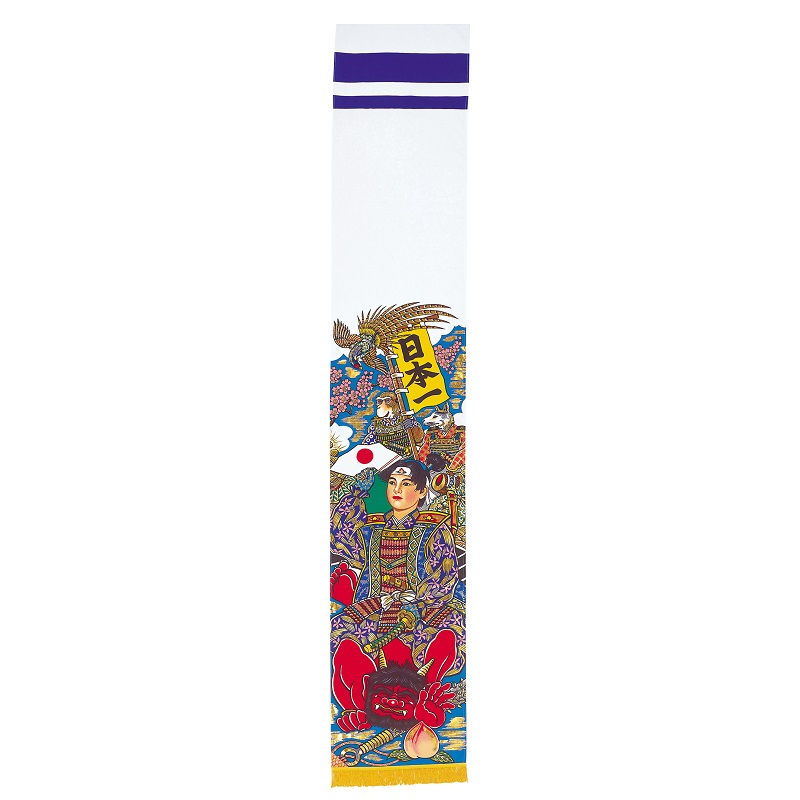 徳永鯉 益荒男のぼり 桃太郎幟 軽銀金箔桃太郎 3.8m （巾70糎） 単品[152-360] 日本の言い慣わし培養 五月あやつり人形