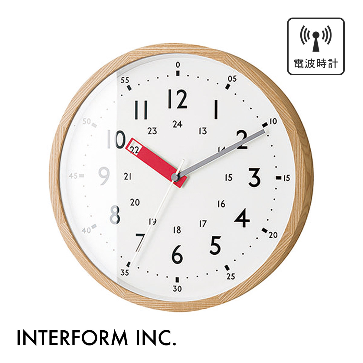 Storuman ストゥールマン ウォールクロック［電波時計］【レッド】CL-2937 RD INTERFORM インターフォルム 壁掛け時計 インテリア 知育 お祝い 子供部屋 ポップ おしゃれ 可愛い【沖縄・離島 お届け不可】｜ＹＡＳＯＲＡ 8,316円