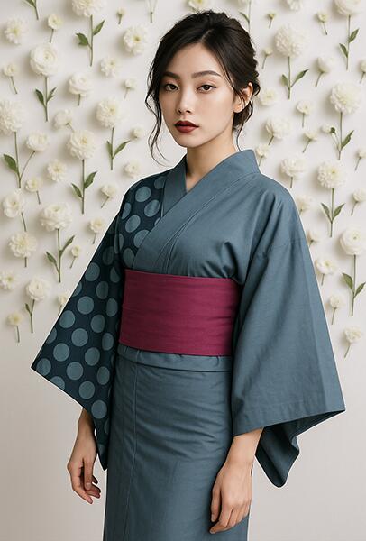 浴衣 単品 女性用 日本製 半身仕立て 綿100％ 黒色 NO42044 浴衣 単品 女性用 日本製 半身仕立て 綿100％ 黒色 NO42044