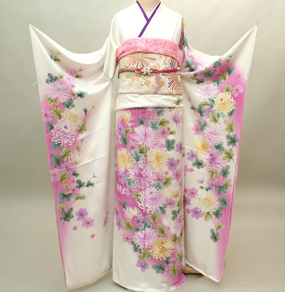 振袖 御召しもの 正絹 未仕立てもの 購入注文御手伝いさん 百花繚乱 白地 成年者式 結納 華燭の典などにどうぞ 新品（株）安田屋 NO240726-2