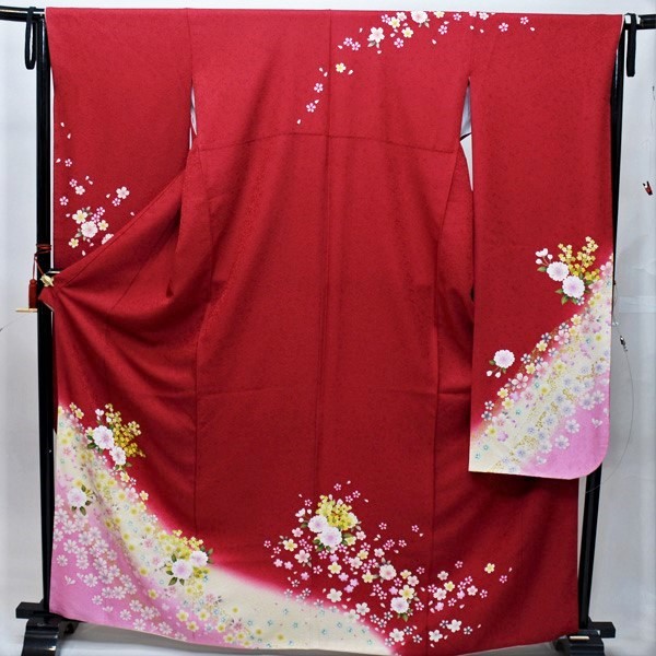 振袖 正絹 着物 仕立て上がり 百花繚乱 赤色 成人式 結納 結婚式などにどうぞ 新品（株）安田屋 NO240731｜安田屋呉服店 16,493円