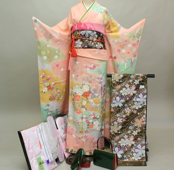 振袖 着物 フルセット 正絹 古典柄 小物まですべて揃う20点一式 7日間レンタル （株）安田屋 【レンタル】R99｜安田屋呉服店
