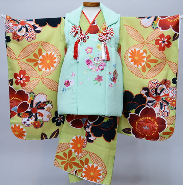 楽天市場】七五三 三歳 女児 女の子 被布着物フルセット 被布に刺繍