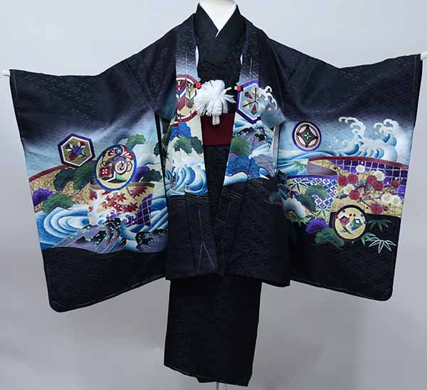 楽天市場】七五三 正絹 日本製 五歳 男児 紋付 羽織・着物・長襦袢の3