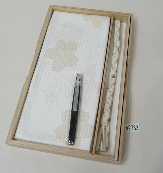 帯締め 帯揚げ セット 礼装用 正絹 白 桐箱付き 和装小物 新品（株）安田屋 NO42782｜安田屋呉服店