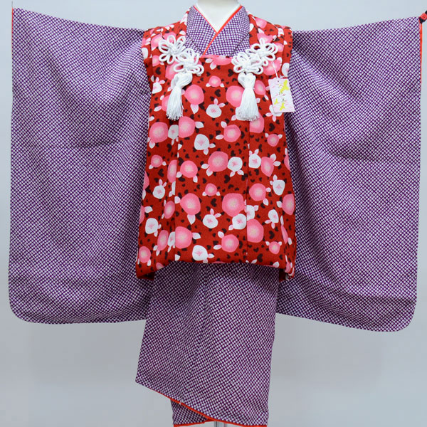 七五三 三歳 女児 被布 着物フルセット 日本製 ちりめん地 NO23991 楽天市場】七五三 三歳 女児 被布着物フルセット 日本製 しぼの