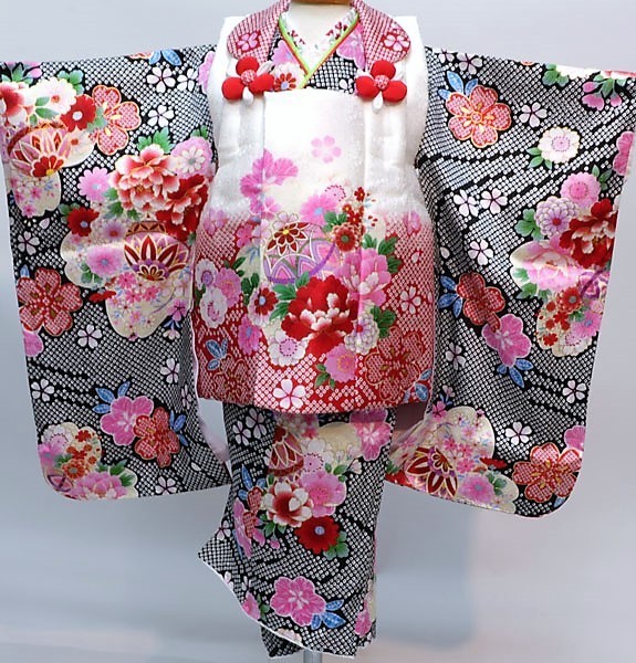 楽天市場】七五三 三歳 女児 女の子 被布着物フルセット 被布に刺繍