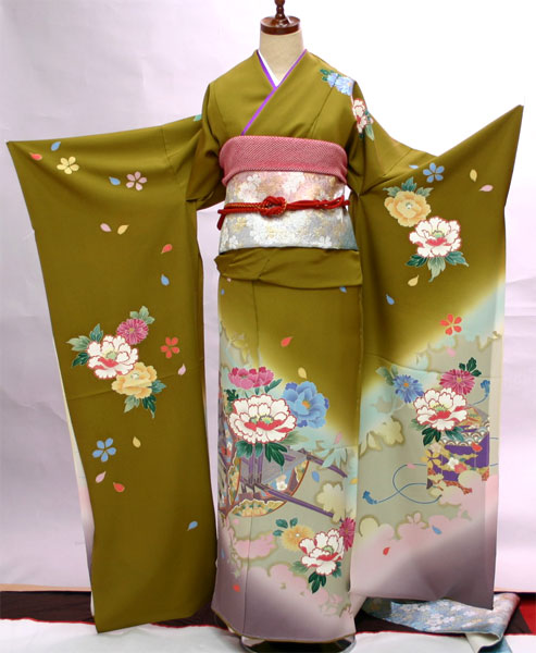振袖 正絹 未仕立て オーダーメイド 手染め 着物 成人式 結納 結婚式 新品（株）安田屋 NO240802-1｜安田屋呉服店