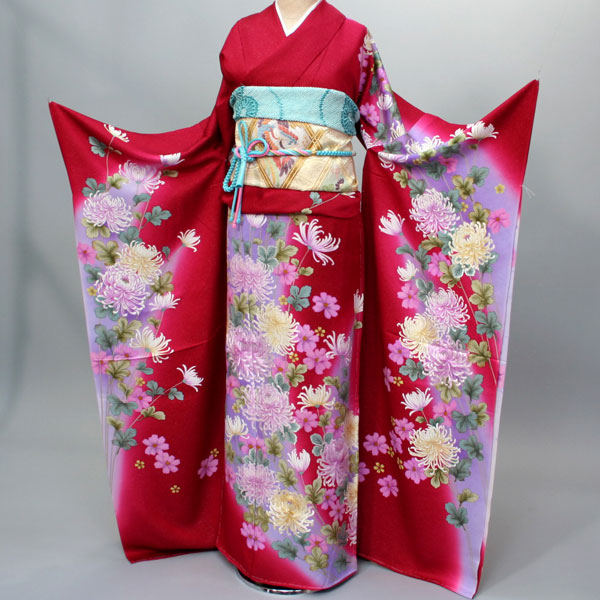 楽天市場】振袖 正絹 着物 オーダーメイド お仕立て込み 京友禅 黒地